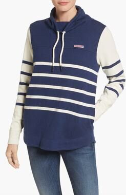 Vineyard Vines | Shep Mixed Stripe Top In Deep Bay | Blue White | Sz XS
